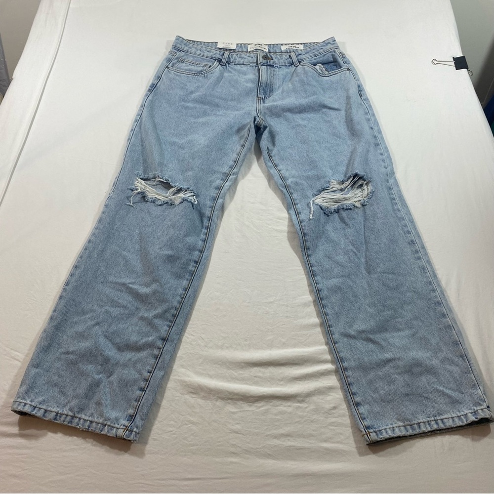 Cotton on Jeans Women’s 16 distressed low rise baggy straight Leg - Picture 1 of 6